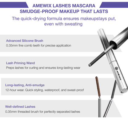 Amewix™ ProCurl Mascara - High Elastic Brush, Long-Lasting, Nourishing Formula